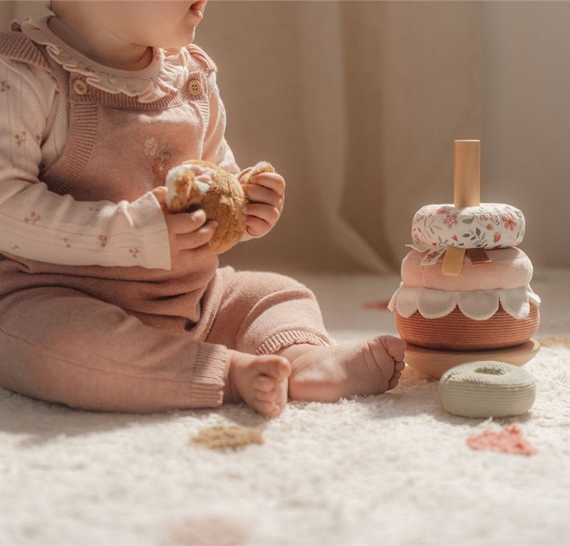 Torre apilable Montessori Tela rosa Little Duch - Nanetes